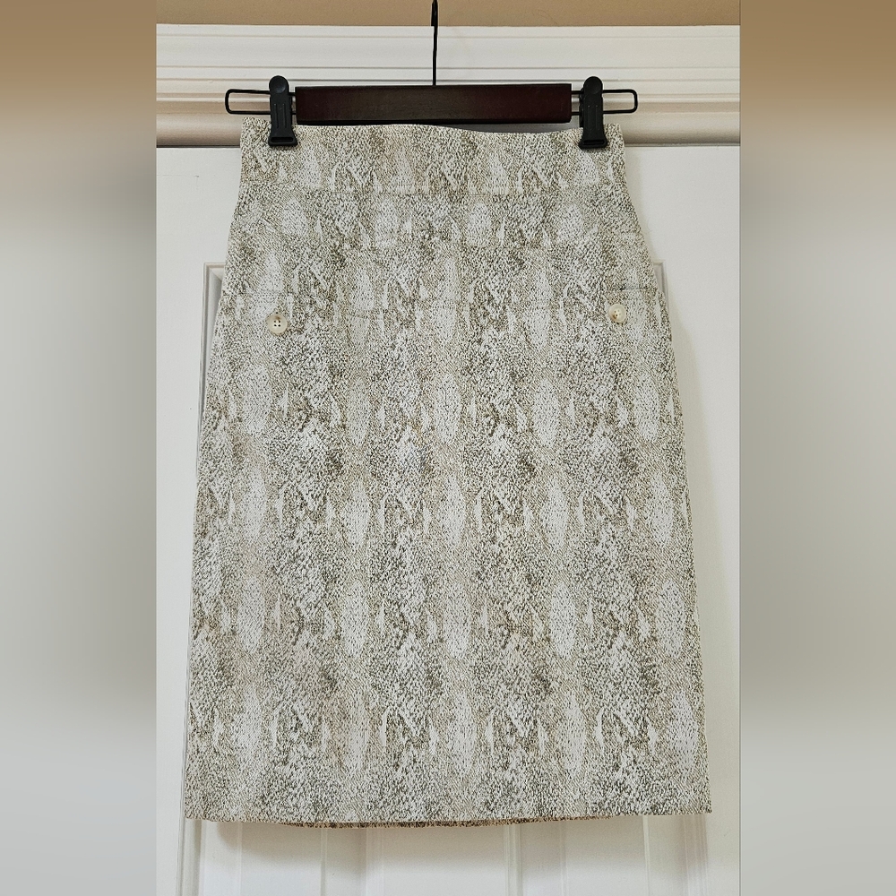 XS Vintage Doo Ri Pencil Skirt Snake Print Brocade